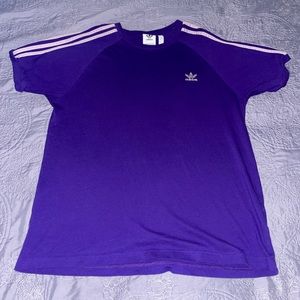 Adidas Men’s 3-Stripe Purple T-Shirt Large
